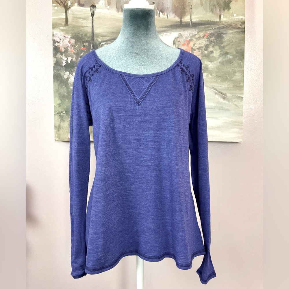 MISS ME Indigo Long Sleeve Top. NWOT